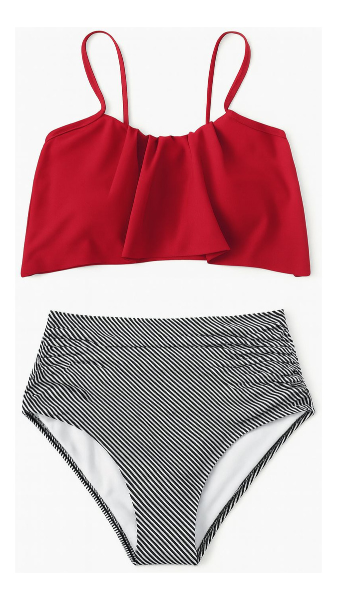 Bikini Malla Tiro Alto 2 Piezas Traje De Baño Dama - Imagen 3