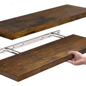 Estante Flotante De Madera Repisa X2 Und De 40cm X 17cm
