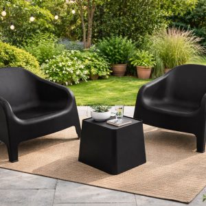 Juego De Jardin Set De 2 Sillones Skarpo Mas Mesa Ratona: imagen 2