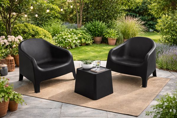 Juego De Jardin Set De 2 Sillones Skarpo Mas Mesa Ratona