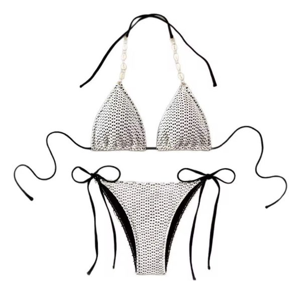 Bikini Malla Dama Dos Piezas Traje De Baño Atado