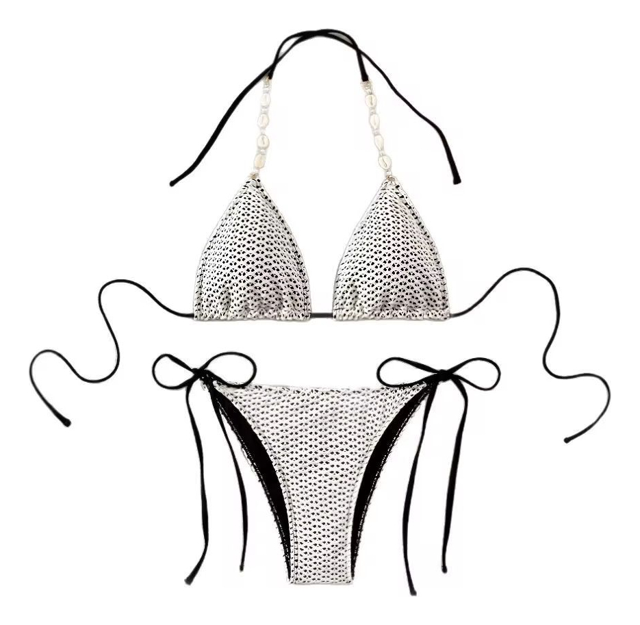 Bikini Malla Dama Dos Piezas Traje De Baño Atado - Imagen 2
