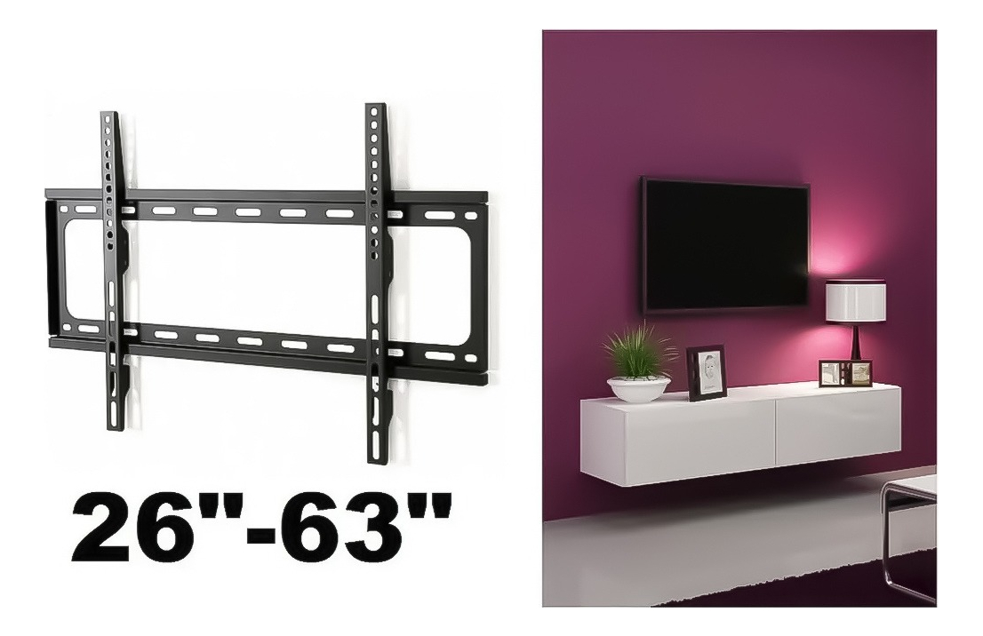 Soporte Pared Lcd Led Plasma Tv Monitor 26 A 63 Pulgadas Negro: imagen 4