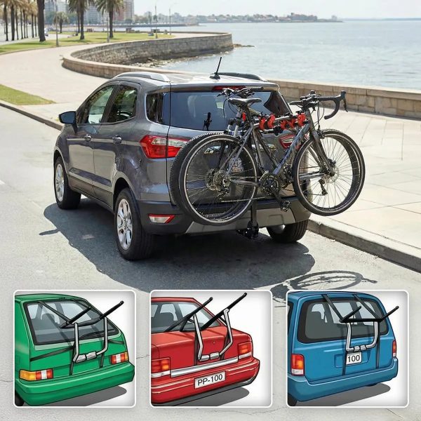 Porta Bicicleta Para 3 Bicis Equipaje Soporte Universal Auto Imback Color Negro