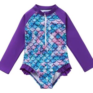 Malla Infantil Entera Manga Larga Traje De Baño De Niña: imagen 10