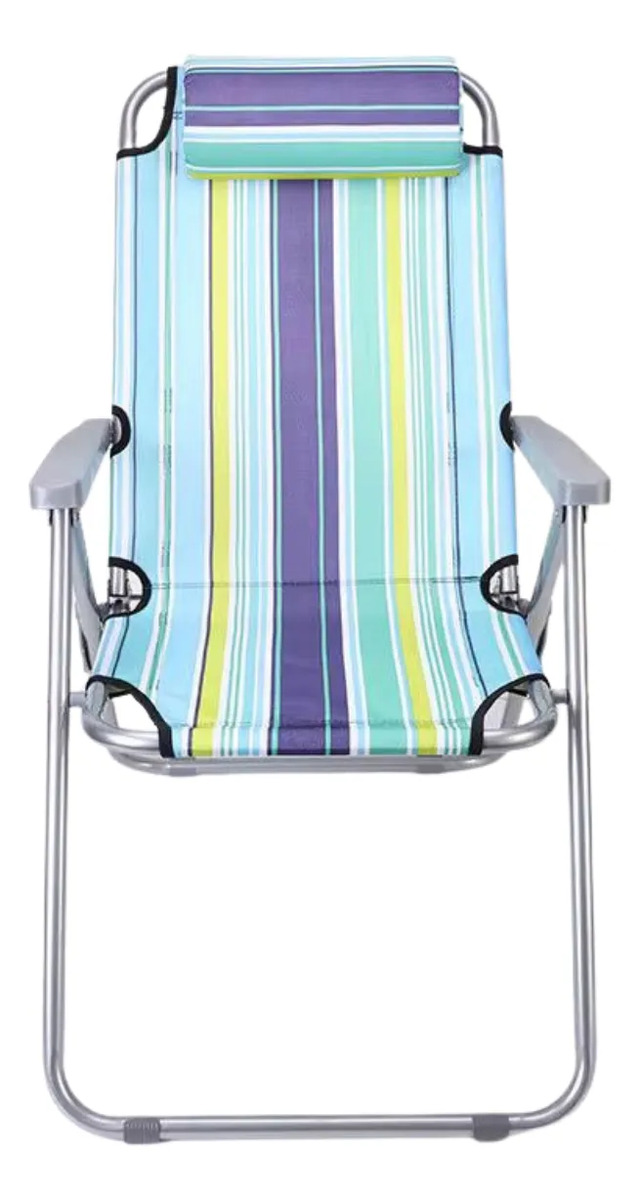 Silla Reposera Reclinable De Playa Con Almohadon Calidad