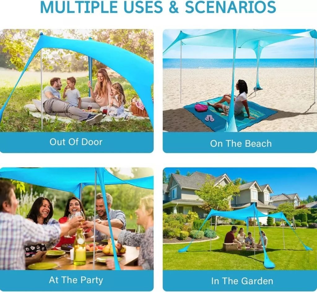 Toldo Gazebo Para Playa Camping Filtro Uv 2 Mastiles