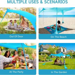 Toldo Gazebo Para Playa Camping Filtro Uv 2 Mastiles: imagen 3