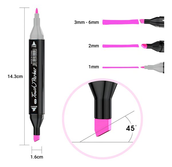 Set De 80 Marcadores Resaltadores Con Doble Punta + Estuche