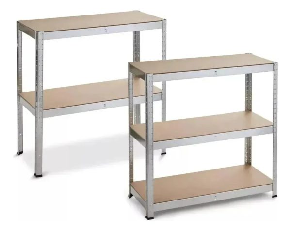 Estanteria Metalica Con Estantes Mdf Industrial Decorativa Gris