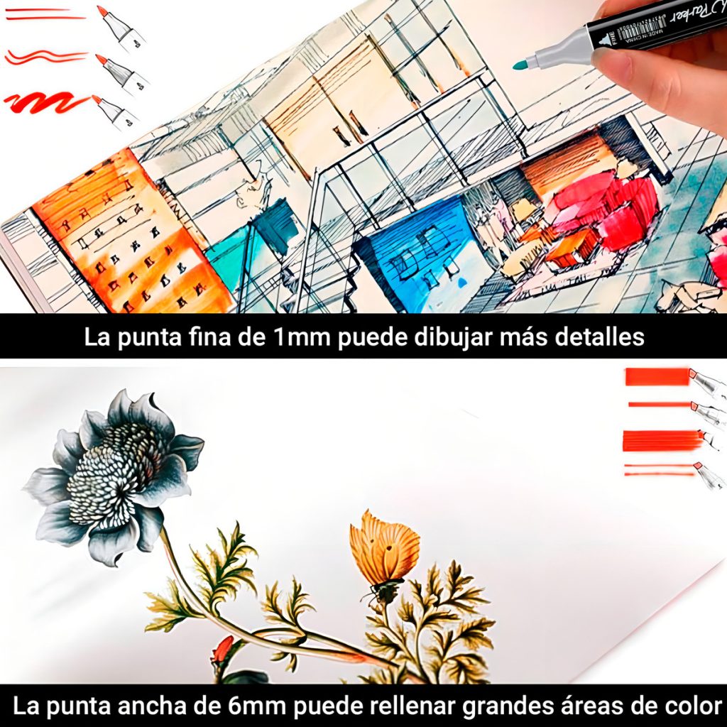 Set De 120 Marcadores Resaltadores Con Doble Punta + Estuche