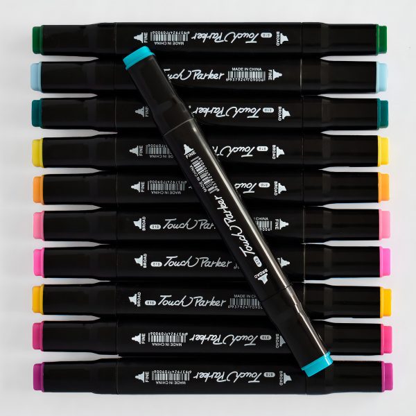 Set De 80 Marcadores Resaltadores Con Doble Punta + Estuche