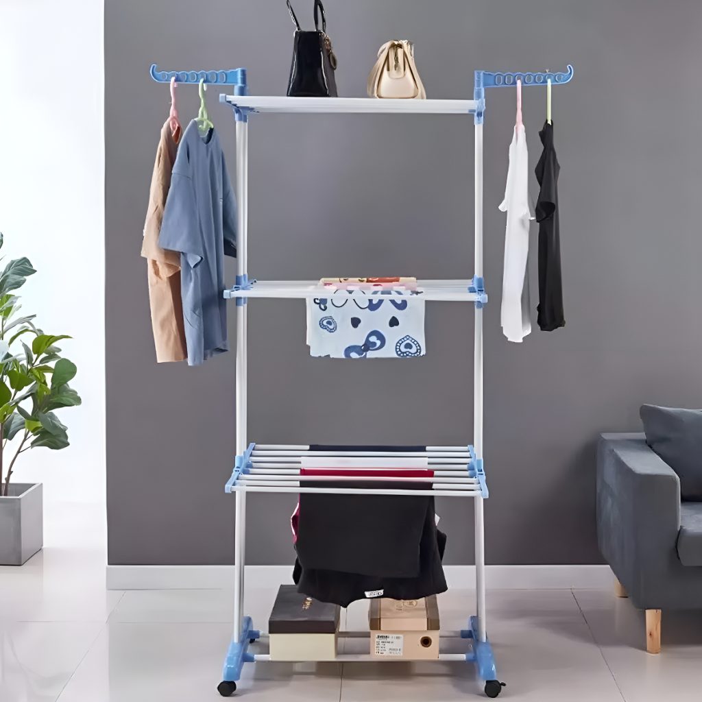 Tendedero Tender Vertical Colgador Ropa 3 Niveles Plegable