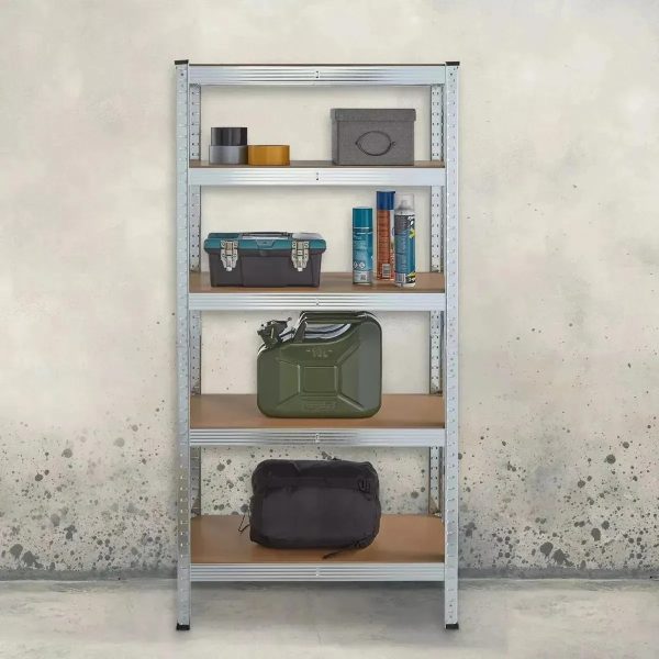 Estanteria Metalica Con Estantes Mdf Industrial Decorativa Gris