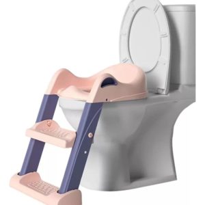 Escalera Adaptador Entrenamiento Inodoro Asiento Para Niños Rosa Liso