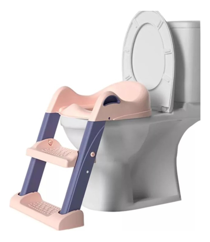Escalera Adaptador Entrenamiento Inodoro Asiento Para Niños Rosa Liso