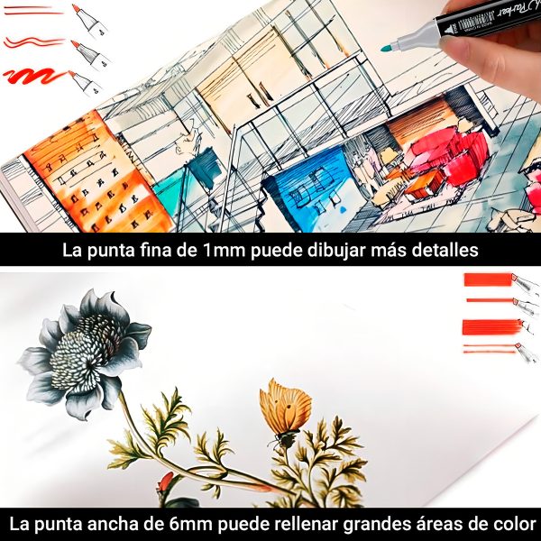 Set De 80 Marcadores Resaltadores Con Doble Punta + Estuche