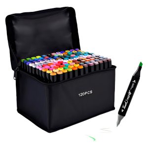 Set De 120 Marcadores Resaltadores Con Doble Punta + Estuche