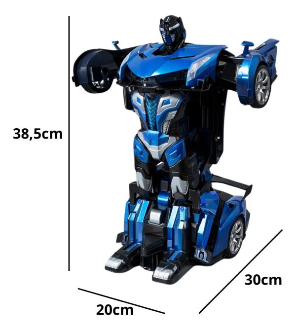 Auto Transformer Gigante 50 Cm Robot Con Luz Y Sonido