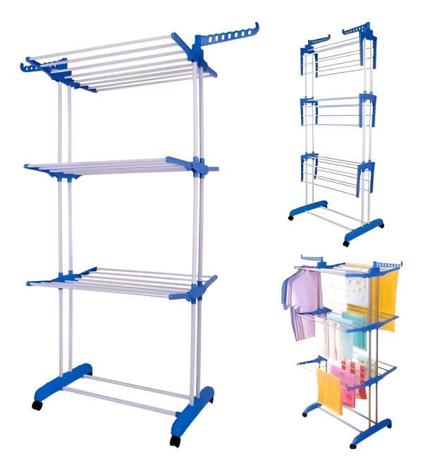 Tendedero Tender Vertical Colgador Ropa 3 Niveles Plegable