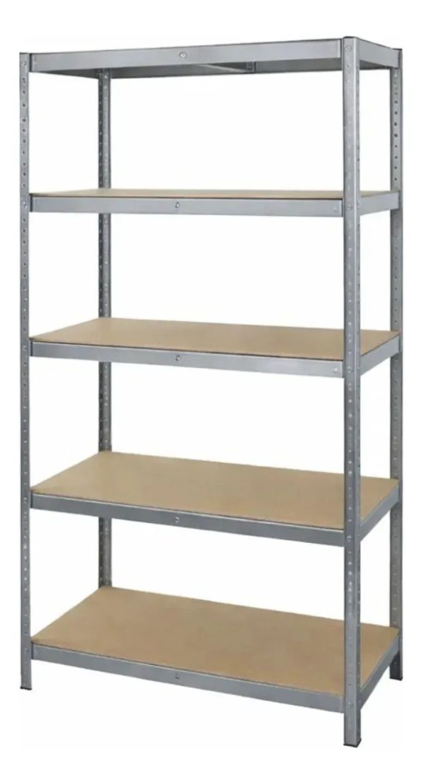 Estanteria Metalica Con Estantes Mdf Industrial Decorativa Gris