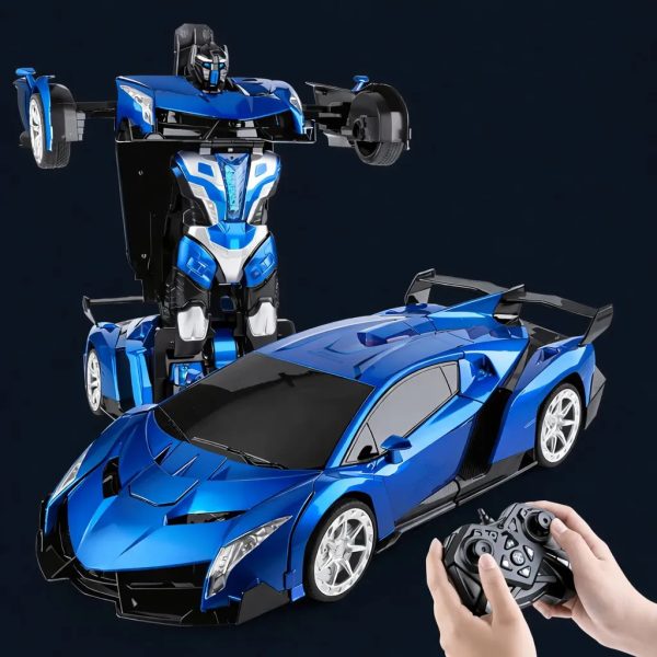 Auto Transformer Gigante 50 Cm Robot Con Luz Y Sonido