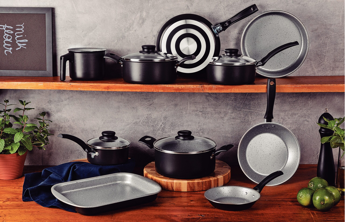 Batería De Cocina Tramontina Turim 20297964 Con 14 Piezas De Aluminio Negro: imagen 3