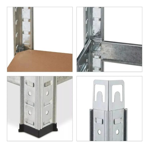 Estanteria Metalica Con Estantes Mdf Industrial Decorativa Gris