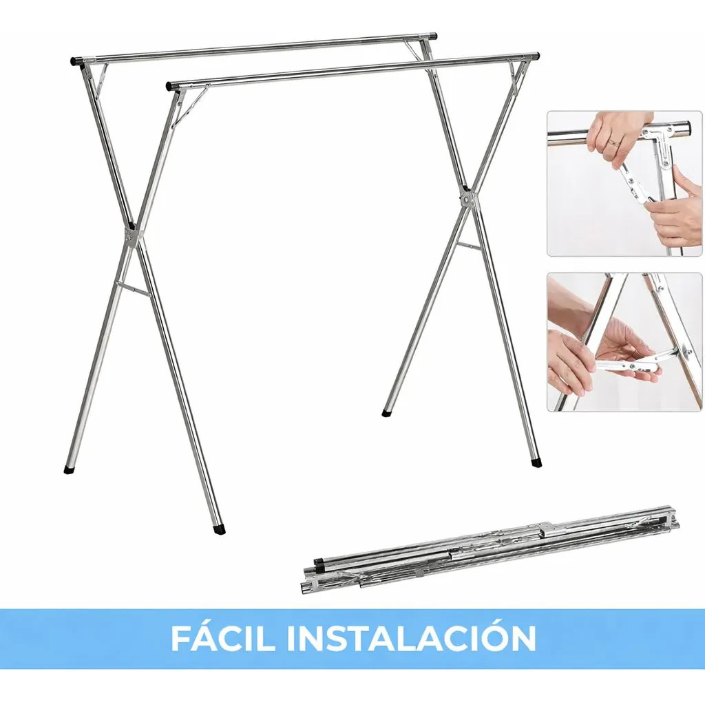 Tender Perchero De Pie Tendedero Ropa Plegable Extensible