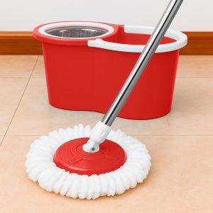 Balde Con Mopa Y Centrifugador De Acero Inoxidable Color Rojo LOi Balde con Mopa: imagen 6