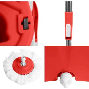 Balde Con Mopa Y Centrifugador De Acero Inoxidable Color Rojo LOi Balde con Mopa: imagen 5