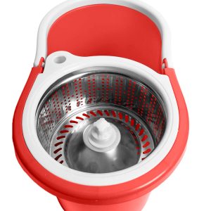 Balde Con Mopa Y Centrifugador De Acero Inoxidable Color Rojo LOi Balde con Mopa: imagen 3