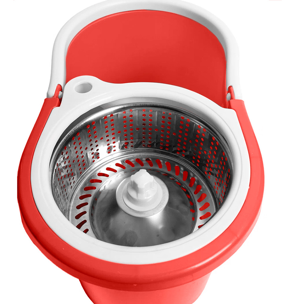 Balde Con Mopa Y Centrifugador De Acero Inoxidable Color Rojo LOi Balde con Mopa: imagen 3