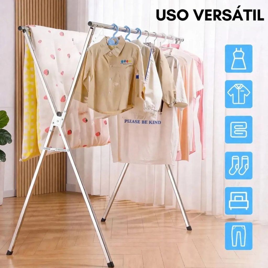 Tender Perchero De Pie Tendedero Ropa Plegable Extensible