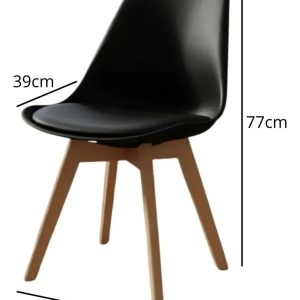 Set X4 Silla Tipo Eames Acolchonada Madera Comedor Calidad: imagen 4