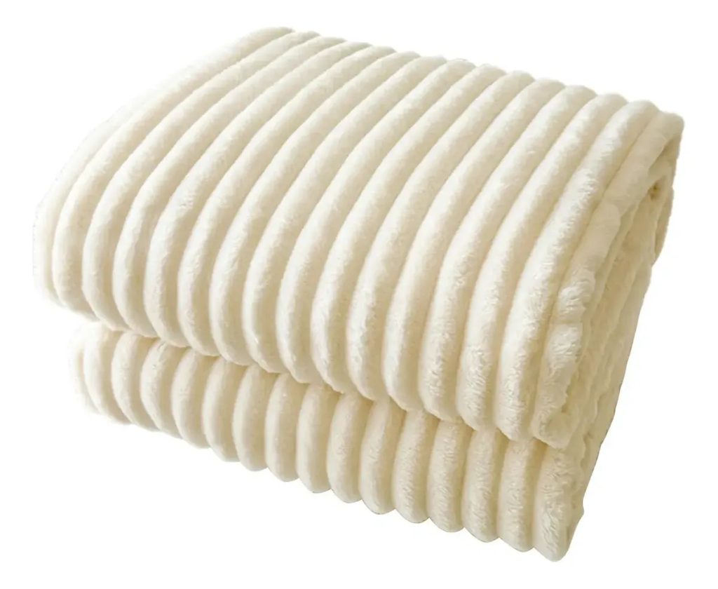 Manta Frazada Polar Suave A Rayas Abrigada 2 Plazas 1,80mx2m
