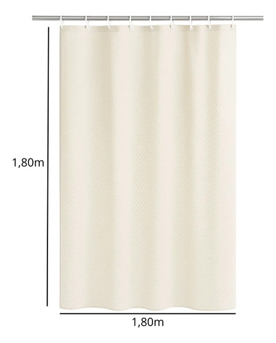 Cortina De Baño Ducha Tela Impermeable 1,80m X 1,80m Calidad