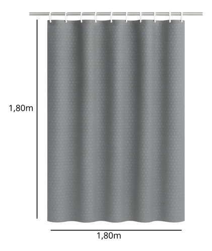 Cortina De Baño Ducha Tela Impermeable 1,80m X 1,80m Calidad