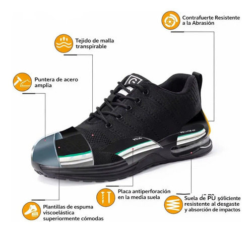 Zapato Champion De Trabajo Reforzado Punta Acero Seguridad