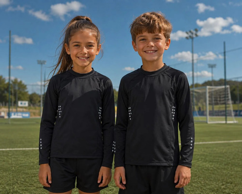 Remera Polera Térmica M/larga Deportiva Con Cuello De Niños