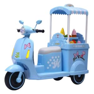 Moto A Bateria Infantil Con Carro De Helados Y Luces: imagen 1