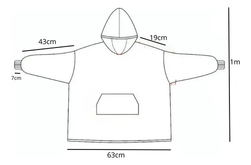 Poncho Manta Buzo Polar Unisex Con Corderito