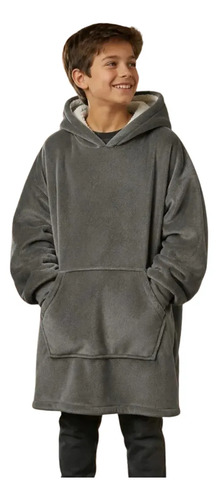 Poncho Manta Buzo Polar Unisex Con Corderito