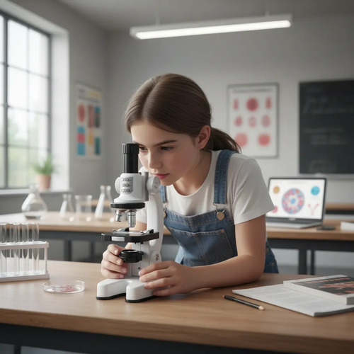 Microscopio Monocular Led Para Niños Aumento 1200x