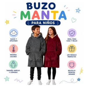 Poncho Manta Buzo Polar Unisex Con Corderito: imagen 2