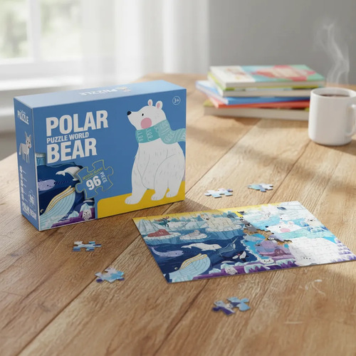 Puzzle Rompecabezas Oso Polar Didactico 96 Piezas Infantil