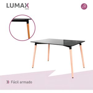 Mesa Comedor Eames Rectangular 120x80 Negro Café: imagen 3