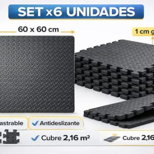 Piso Alfombra Goma Eva Tatami Encastrable 60x60x1cm Set X 6: imagen 7