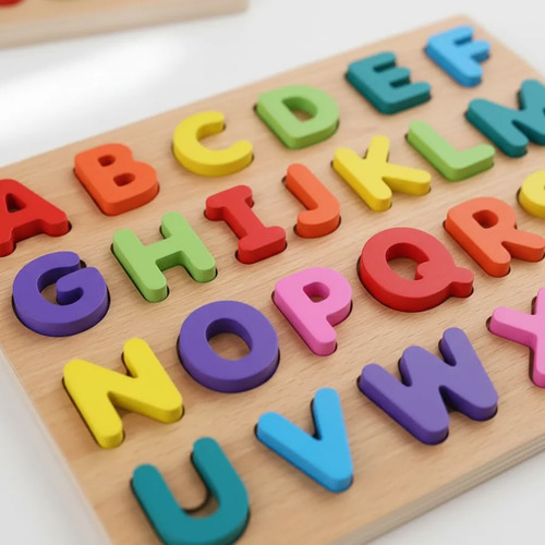 Tablero Didáctico De Madera 3d Alfabeto 26 Letras