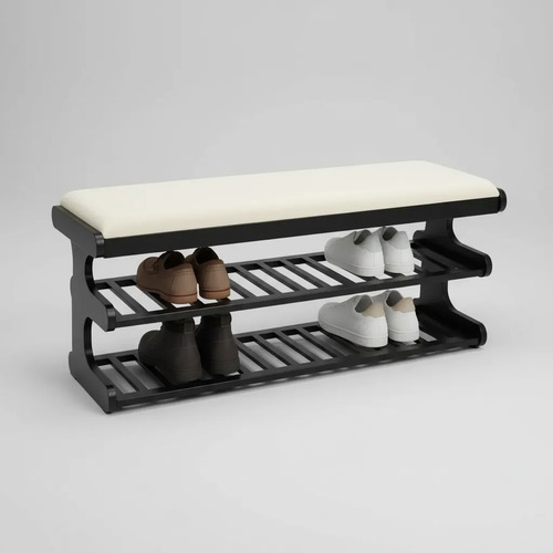 Zapatera Mueble Con Banco De Mdf Estantes Organizador